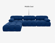 Italian Deianira Wide Velvet Reversible Modular Sofa-Middle Seat