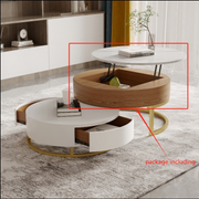 Modern Round Coffee Table with Storage Wood Coffee Table-Lift-Top Part