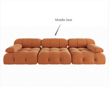 Italian Deianira Velvet Reversible Modular Sofa-Middle Seat