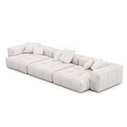 Sogno | 144.17″ 3 Seat Armrest Linen Sofa Removable Sofa Cover