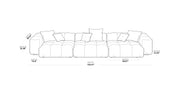 Sogno | 144.17″ 3 Seat Armrest Linen Sofa Removable Sofa Cover
