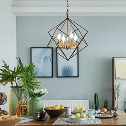 4 - Light Lantern Geometric Chandelier