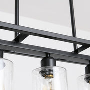 5 - Light Kitchen Island Linear Pendant with Wrought Iron Accents