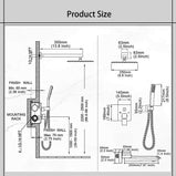 Wall Mount 12 Inch  Rainshower Hand Shower & Tub Spout Shower System Bathroom Rain Rough-in Valve