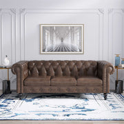 Magichome 83.46'' 3 Seater Sleeping Couch living room chesterfield leather sofa set furniture