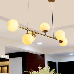 Magichome 6-Light Kitchen Island Ceiling Pendant With Frosted lampshade For Living Room,Bedroom