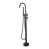 Single Handle Floor Mounted Tub Filler Trim with Handshower Rainshower