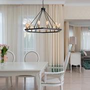 Magichome 12 - Light Lantern Wagon Wheel Chandelier For Living Room,Bedroom