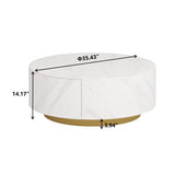Modern Round Coffee Table Metal base with Storage Marble  Accent Table MH-CT1822