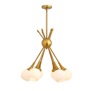 6-Light Fashion Chandelier With Cream Glass