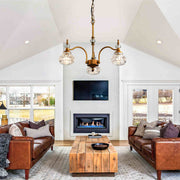 Luxury 3 & 5-Light Chandelier Fixtures with Crystal Glass Shade