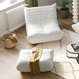 Caterpillar Sofa Lounge Floor Sofa bean bag Chair Boucle Velvet Accent Chair