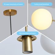 Magichome 6-Light Kitchen Island Ceiling Pendant With Frosted lampshade For Living Room,Bedroom