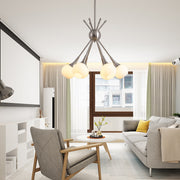 6-Light Fashion Chandelier With Cream Glass