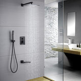 Wall Mount 12 Inch  Rainshower Hand Shower & Tub Spout Shower System Bathroom Rain Rough-in Valve