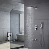 Wall Mount 12 Inch  Rainshower Hand Shower & Tub Spout Shower System Bathroom Rain Rough-in Valve