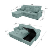 Magichome 81.9'' Multifunctional Fabric Sofa Bed Living Room Furnture