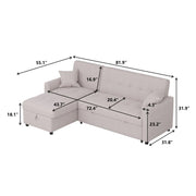 Magichome 81.9'' Multifunctional Fabric Sofa Bed Living Room Furnture