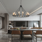 Magichome 12 - Light Lantern Wagon Wheel Chandelier For Living Room,Bedroom