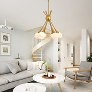 6-Light Fashion Chandelier With Cream Glass