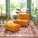 Caterpillar Sofa Lounge Floor Sofa bean bag Chair Boucle Velvet Accent Chair
