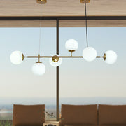 Magichome 6-Light Kitchen Island Ceiling Pendant With Frosted lampshade For Living Room,Bedroom