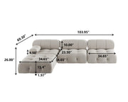 Italian deianira 104inch Wide Velvet Reversible Modular Sofa & Chaise