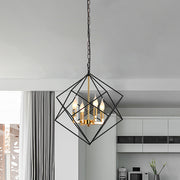 4 - Light Lantern Geometric Chandelier
