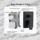 Wall Mount 12 Inch  Rainshower Hand Shower & Tub Spout Shower System Bathroom Rain Rough-in Valve