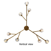 9 - Light Sputnik Modern Linear Chandelier with Crystal Accents