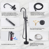Single Handle Floor Mounted Tub Filler Trim with Handshower Rainshower