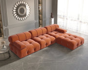 Italian deianira 104inch Wide Velvet Reversible Modular Sofa & Chaise