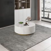 Modern Round Coffee Table Metal base with Storage Marble  Accent Table MH-CT1822