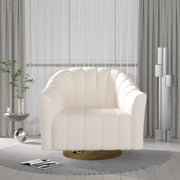 Modern Velvet Striped Fabric Metal Base Lounge Chair