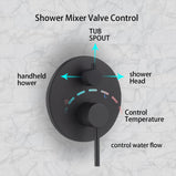 Wall Mount 10 Inch  CircleRainshower Hand Shower & Tub Spout Shower System With Temperature Control