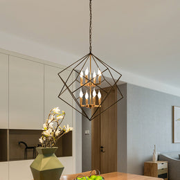 Dinkins 8 - Light Lantern Geometric Chandelier