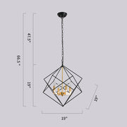 4 - Light Lantern Geometric Chandelier