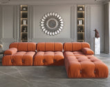Italian deianira 104inch Wide Velvet Reversible Modular Sofa & Chaise