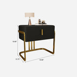 Nightstand with PU Leather and Titanium Legs