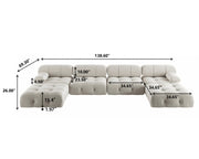 Italian deianira 104inch Wide Velvet Reversible Modular Sofa & Chaise