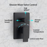 Wall Mount 10 Inch  Rainshower Hand Shower & Tub Spout Shower System With Temperature Control