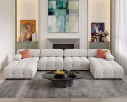 Magic Home Teddy Velvet Sectional Modular Sofa Set