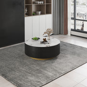 Modern Round Coffee Table Metal base with Storage Marble  Accent Table MH-CT1822