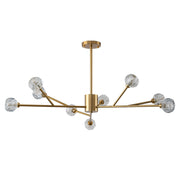 9 - Light Sputnik Modern Linear Chandelier with Crystal Accents