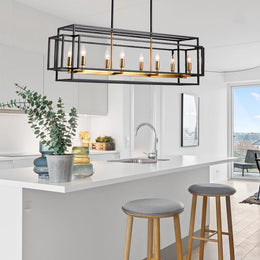 8 - Light Kitchen Island Linear Pendant
