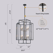 Magichome 8 - Light Lantern Rectangle Chandelier Living Room,Bedroom