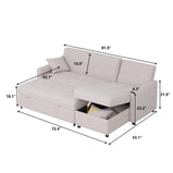Magichome 81.9'' Multifunctional Fabric Sofa Bed Living Room Furnture