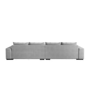 Magichome 149.61'' L Shaped Long Futon Couch Modular Sectional Living Room Feather Down Sofa Set