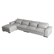 Magichome 149.61'' L Shaped Long Futon Couch Modular Sectional Living Room Feather Down Sofa Set