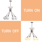 6-Light Fashion Chandelier With Cream Glass